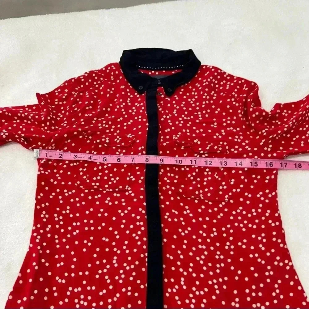ANTHROPOLOGIE Maeve Polka Dot Bagatelle Blouse Size 0 - Picture 8 of 9